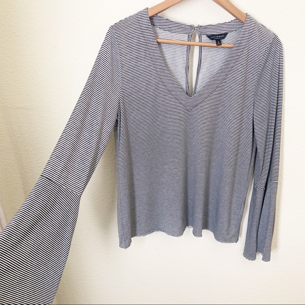 Lucky Brand | Striped Bell Sleeve Top